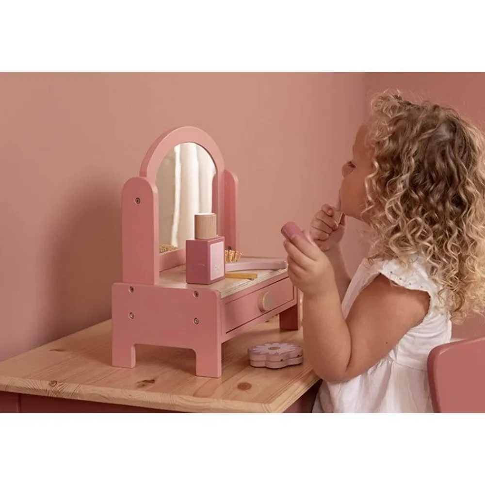 Little Dutch Tocador con Set de Maquillaje ·*Niños Juguetes Waldorf|Juguetes Montessori