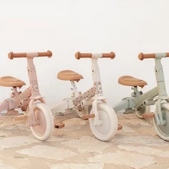 Little Dutch Triciclo con barra Blanco Flores ·*Niños Triciclos Sin Pedales