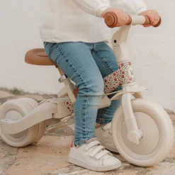 Little Dutch Triciclo con barra Blanco Flores ·*Niños Triciclos Sin Pedales