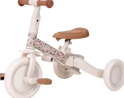 Little Dutch Triciclo con barra Blanco Flores ·*Niños Triciclos Sin Pedales