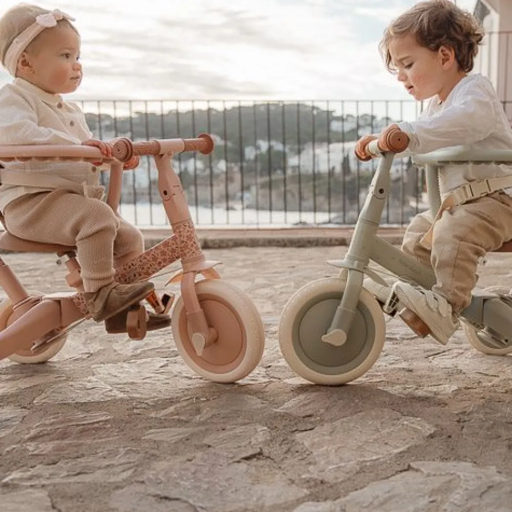 Little Dutch Triciclo con barra Rosa Flores ·*Niños Triciclos Sin Pedales