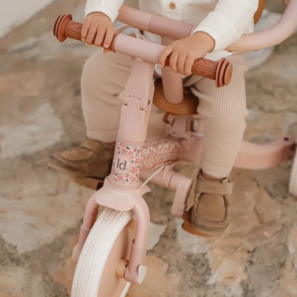 Little Dutch Triciclo con barra Rosa Flores ·*Niños Triciclos Sin Pedales