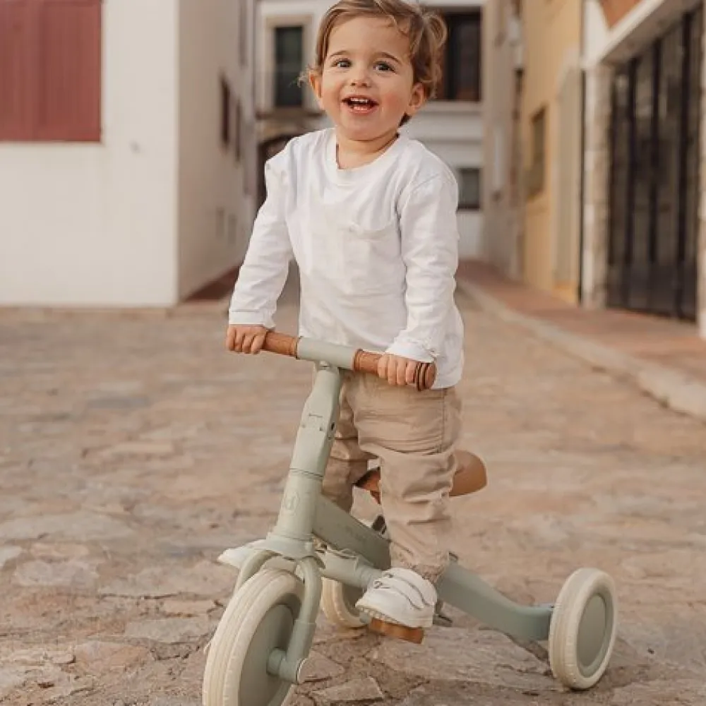 Little Dutch Triciclo con barra Verde ·*Niños Triciclos Sin Pedales
