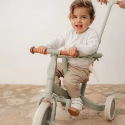 Little Dutch Triciclo con barra Verde ·*Niños Triciclos Sin Pedales