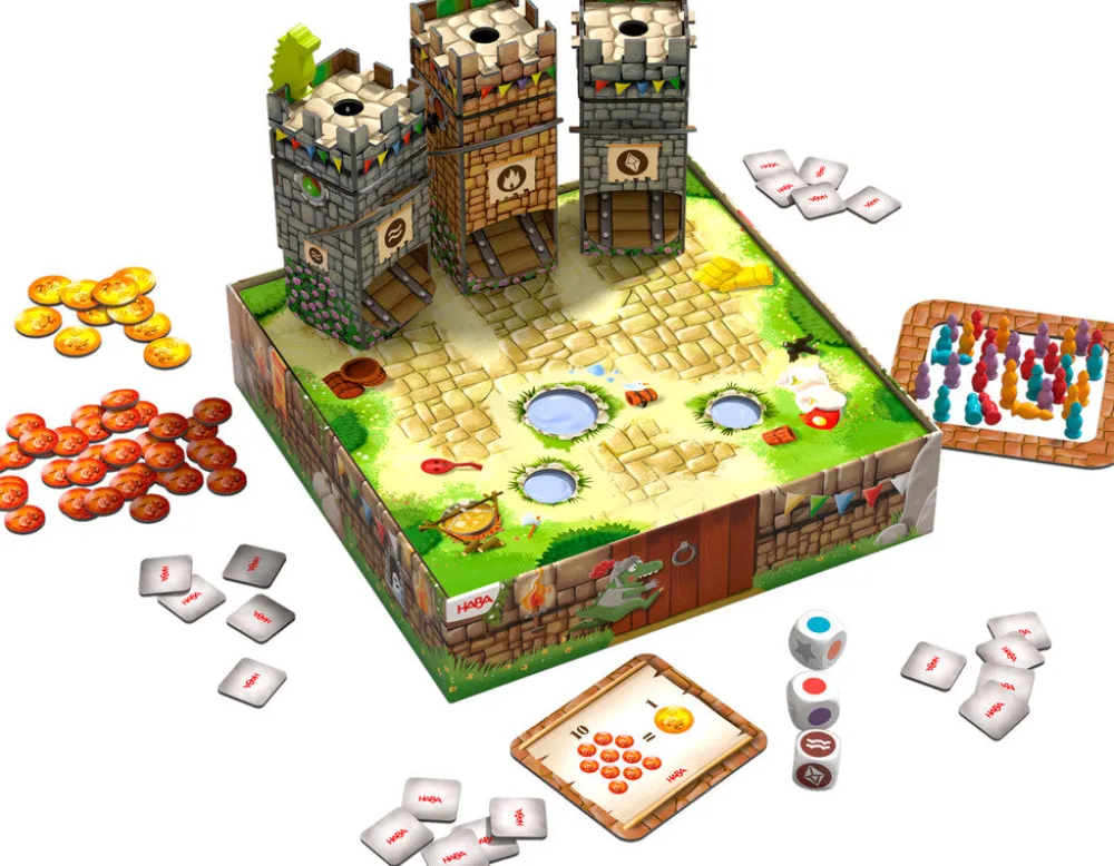 HABA Tumulto de Caballeros y el gran espectáculo de Dragones ·*Niños Juegos Haba|Juegos De Mesa Competitivos
