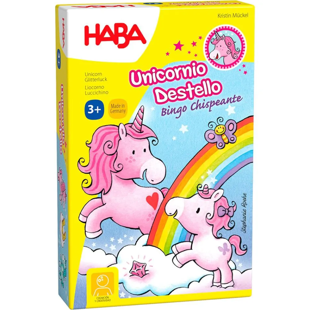 HABA Unicornio Destello – Bingo chispeante ·*Niños Juegos Haba|Juegos De Mesa Competitivos