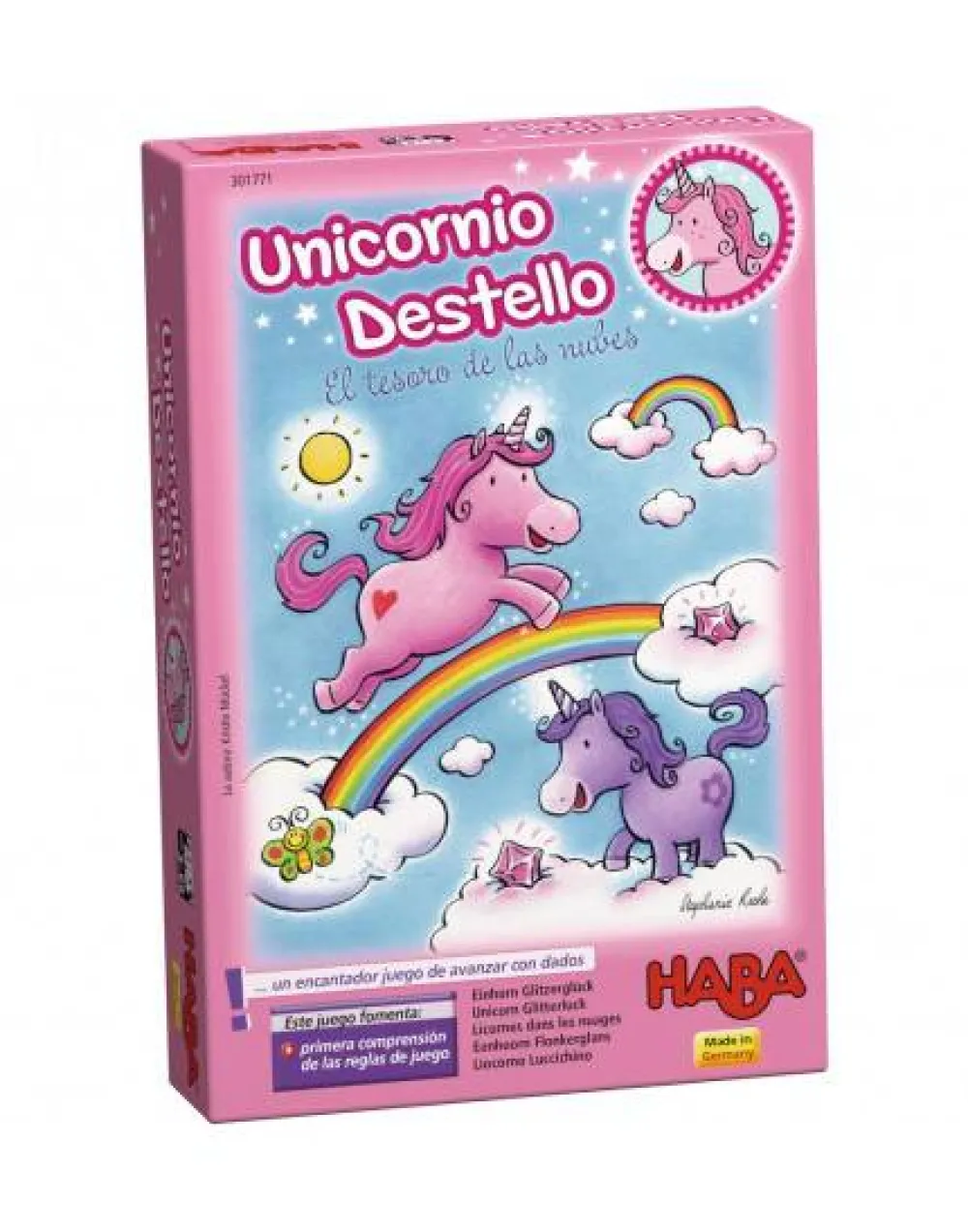 HABA Unicornio Destello – El tesoro de las nubes ·*Niños Juegos Haba|Juegos De Mesa Competitivos