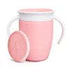 Munchkin Vaso Antiderrame con Asa y Tapa - Miracle 360º Rosa Pastel ·* Vasitos De Agua Infantiles