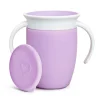 Munchkin Vaso Antiderrame con Asa y Tapa - Miracle 360º Lila ·* Vasitos De Agua Infantiles
