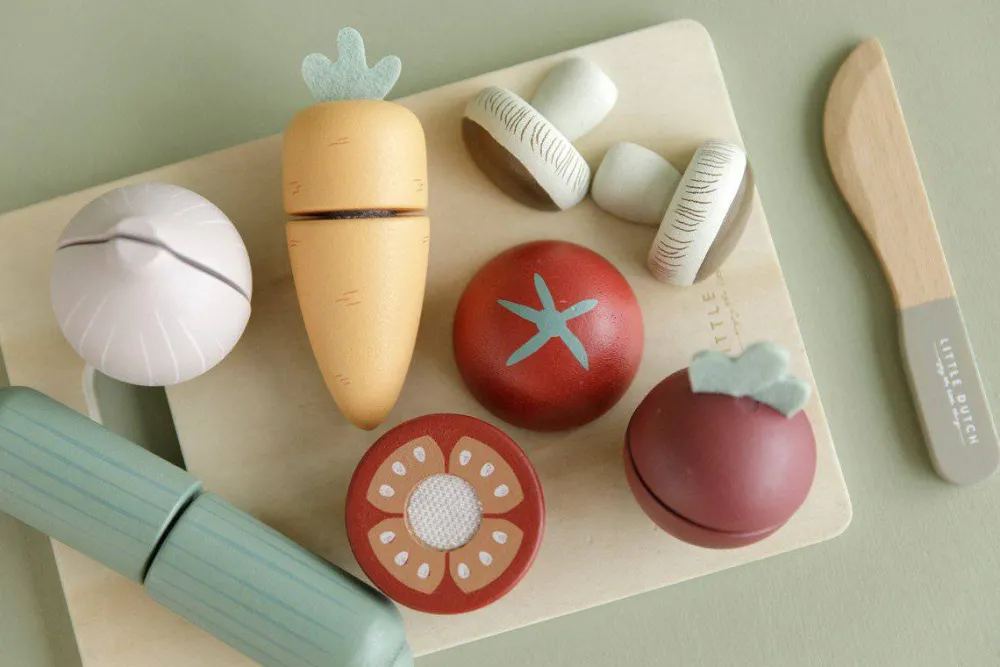 Little Dutch Verduras para Cortar ·*Niños Cocinas De Madera Y Accesorios Juguete|Juguetes Waldorf