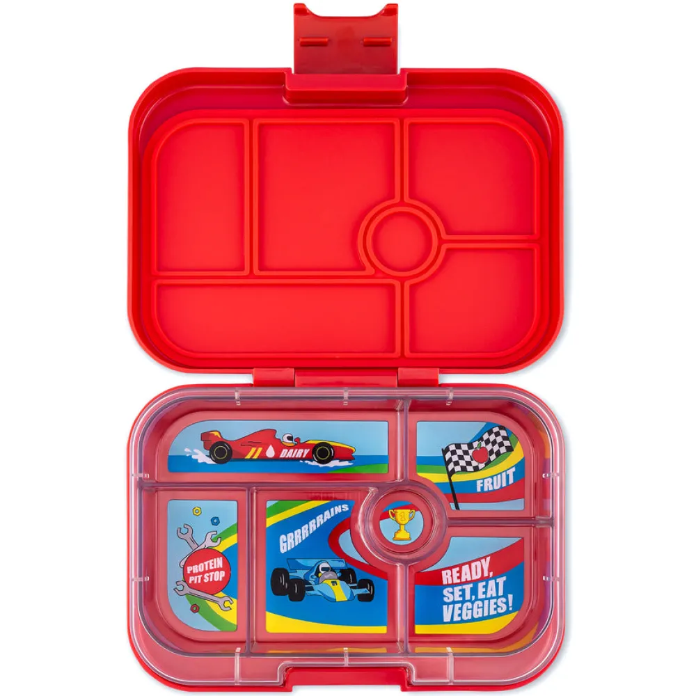 Yumbox Original 6 compartimentos Road Red Race Cars* Cajas De Almuerzo Infantil·Con Compartimentos