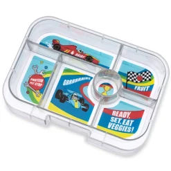Yumbox Original 6 compartimentos Road Red Race Cars* Cajas De Almuerzo Infantil·Con Compartimentos