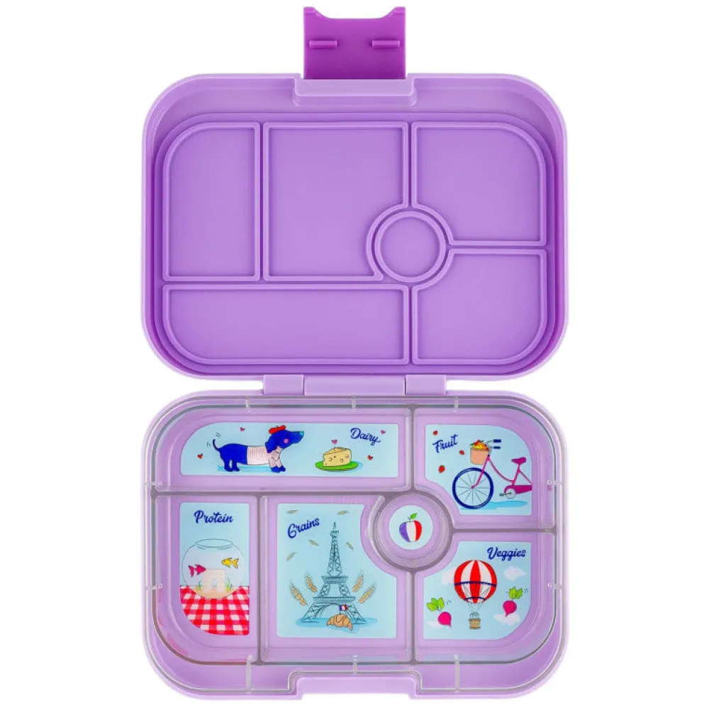 Yumbox Original 6 compartimentos Purple Paris* Cajas De Almuerzo Infantil·Con Compartimentos