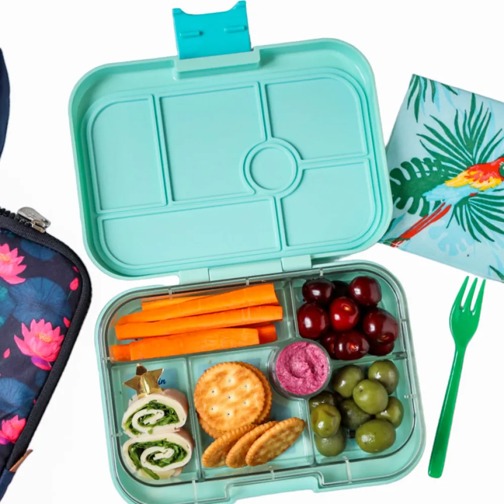 Yumbox Original 6 compartimentos Aqua Paris* Cajas De Almuerzo Infantil·Con Compartimentos