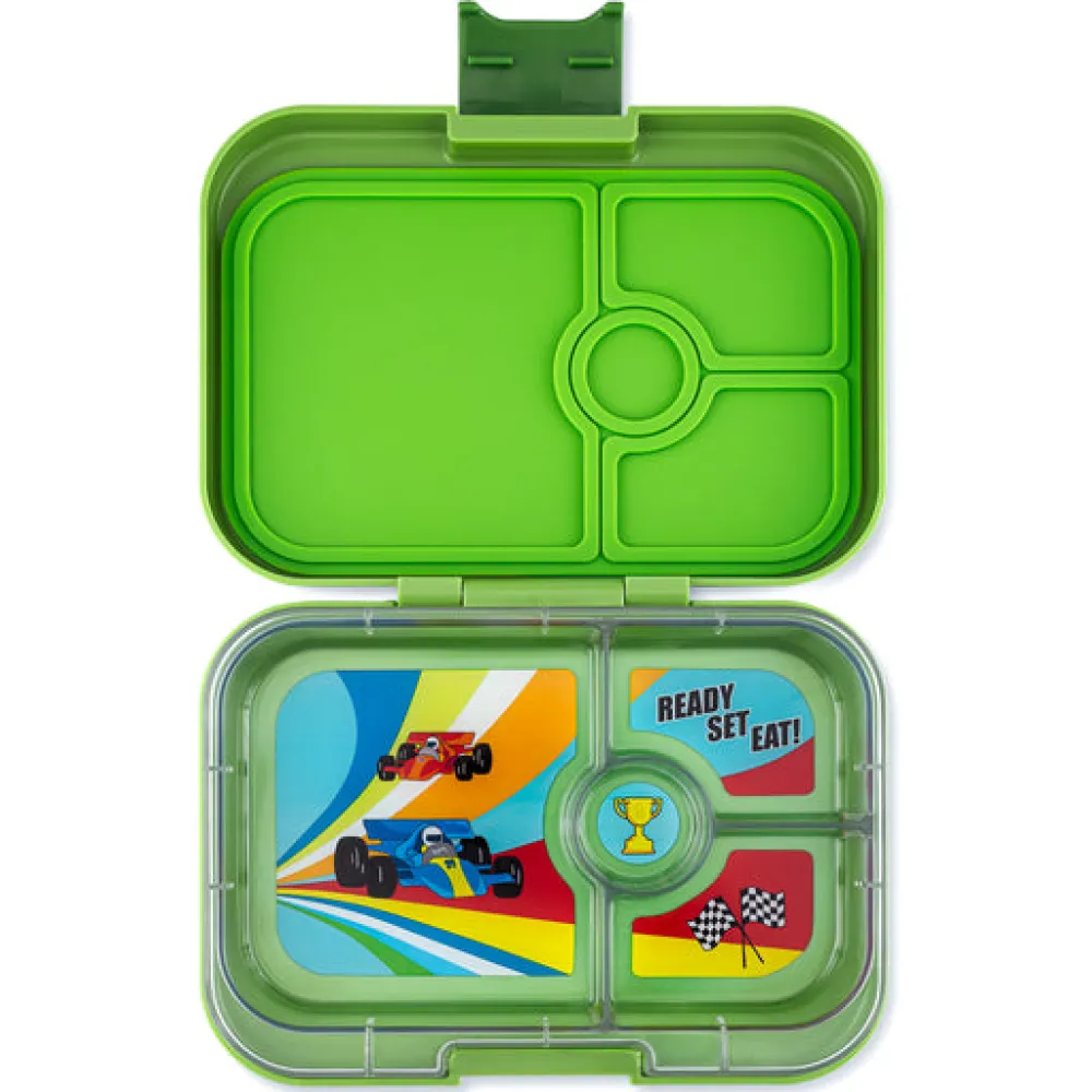 Yumbox Panino 4 compartimentos Green Matcha Race Cars* Cajas De Almuerzo Infantil·Con Compartimentos