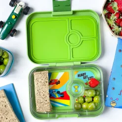 Yumbox Panino 4 compartimentos Green Matcha Race Cars* Cajas De Almuerzo Infantil·Con Compartimentos