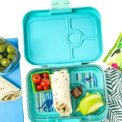 Yumbox Panino 4 compartimentos Aqua Panter* Cajas De Almuerzo Infantil·Con Compartimentos