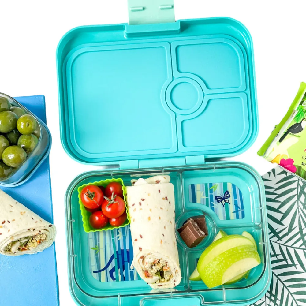 Yumbox Panino 4 compartimentos Aqua Panter* Cajas De Almuerzo Infantil·Con Compartimentos