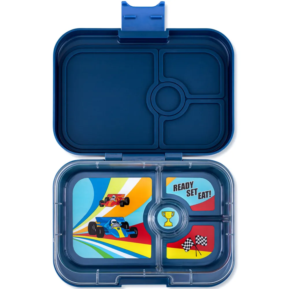 Yumbox Panino 4 compartimentos Montecarlo Blue Race Cars* Cajas De Almuerzo Infantil·Con Compartimentos