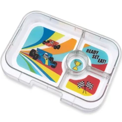 Yumbox Panino 4 compartimentos Montecarlo Blue Race Cars* Cajas De Almuerzo Infantil·Con Compartimentos