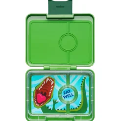 Yumbox Snack 3 compartimentos Green Dinos* Cajas De Almuerzo Infantil·Con Compartimentos