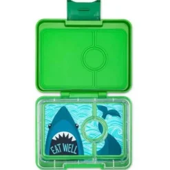 Yumbox Snack 3 compartimentos Green Shark* Cajas De Almuerzo Infantil·Con Compartimentos