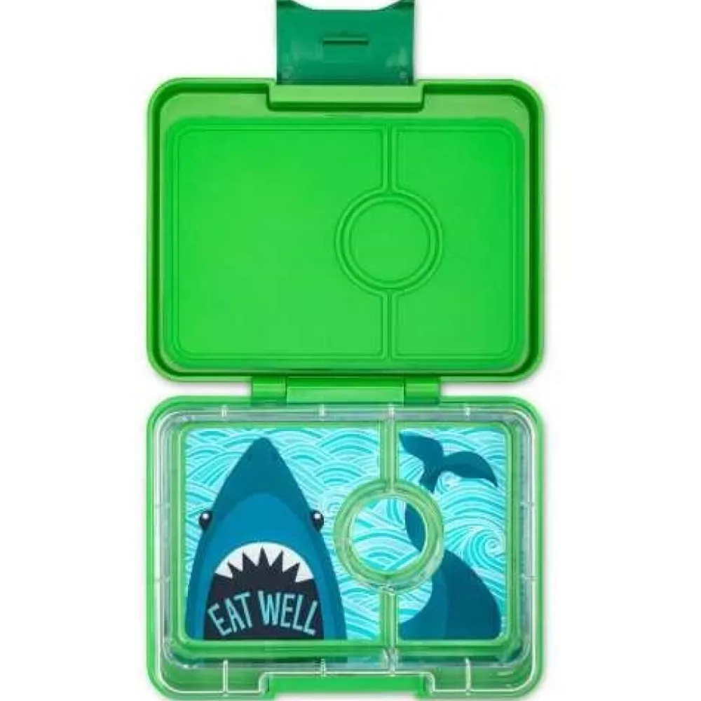 Yumbox Snack 3 compartimentos Green Shark* Cajas De Almuerzo Infantil·Con Compartimentos