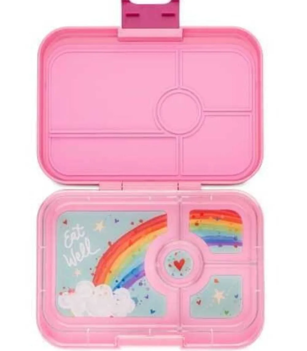 Yumbox Tapas 4 compartimentos Capri Pink Rainbow* Cajas De Almuerzo Infantil·Con Compartimentos